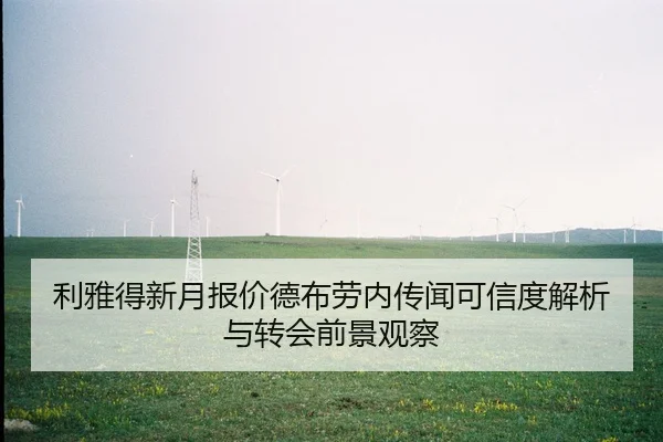利雅得新月报价德布劳内传闻可信度解析与转会前景观察